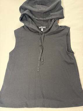 Eileen Fisher Sleeveless Hoodie Black Size XS